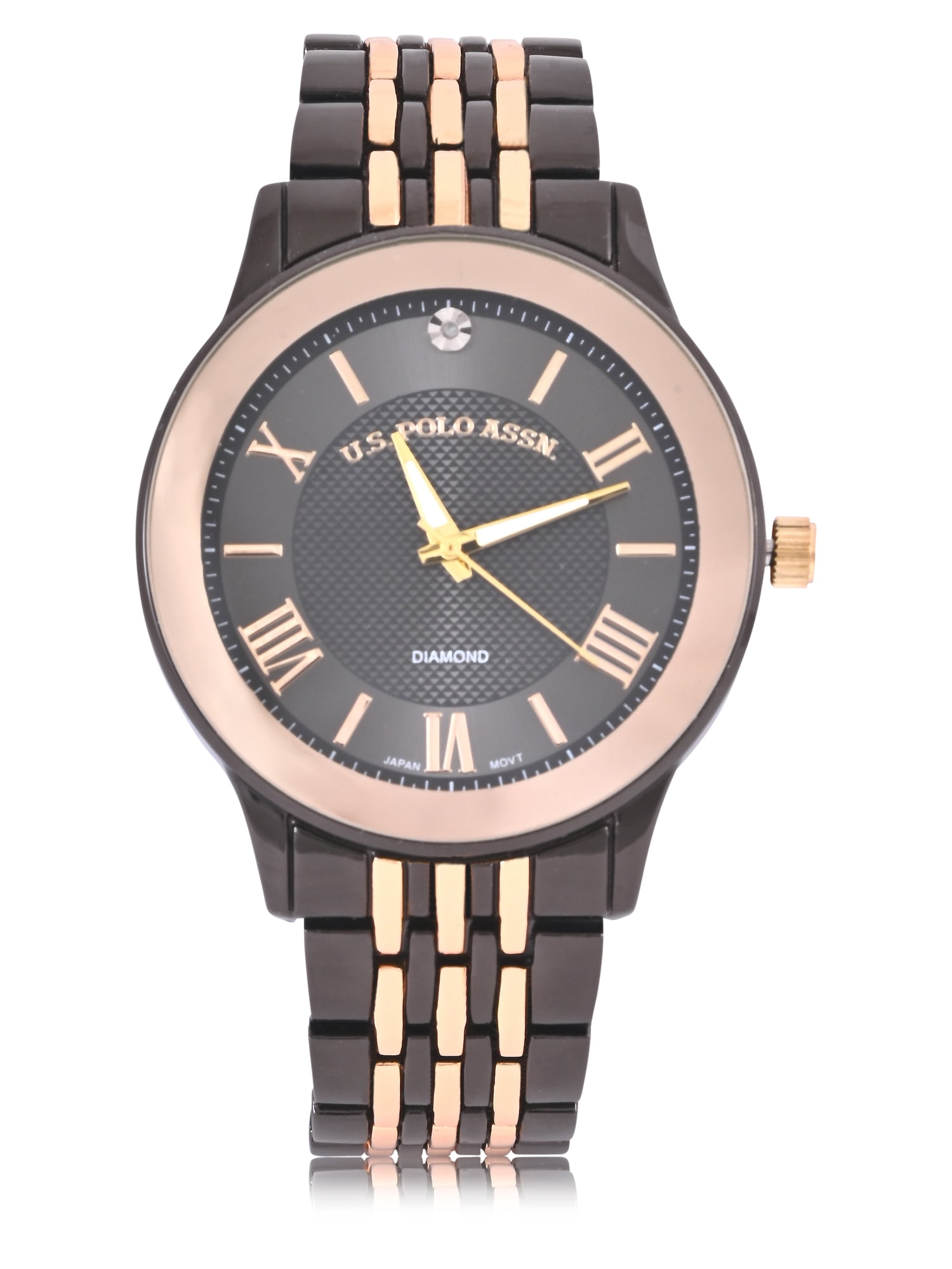 U.S. Polo Assn. Adult Male 2-Tone Gunmetal/Gold Bracelet watch (USC80733WM)