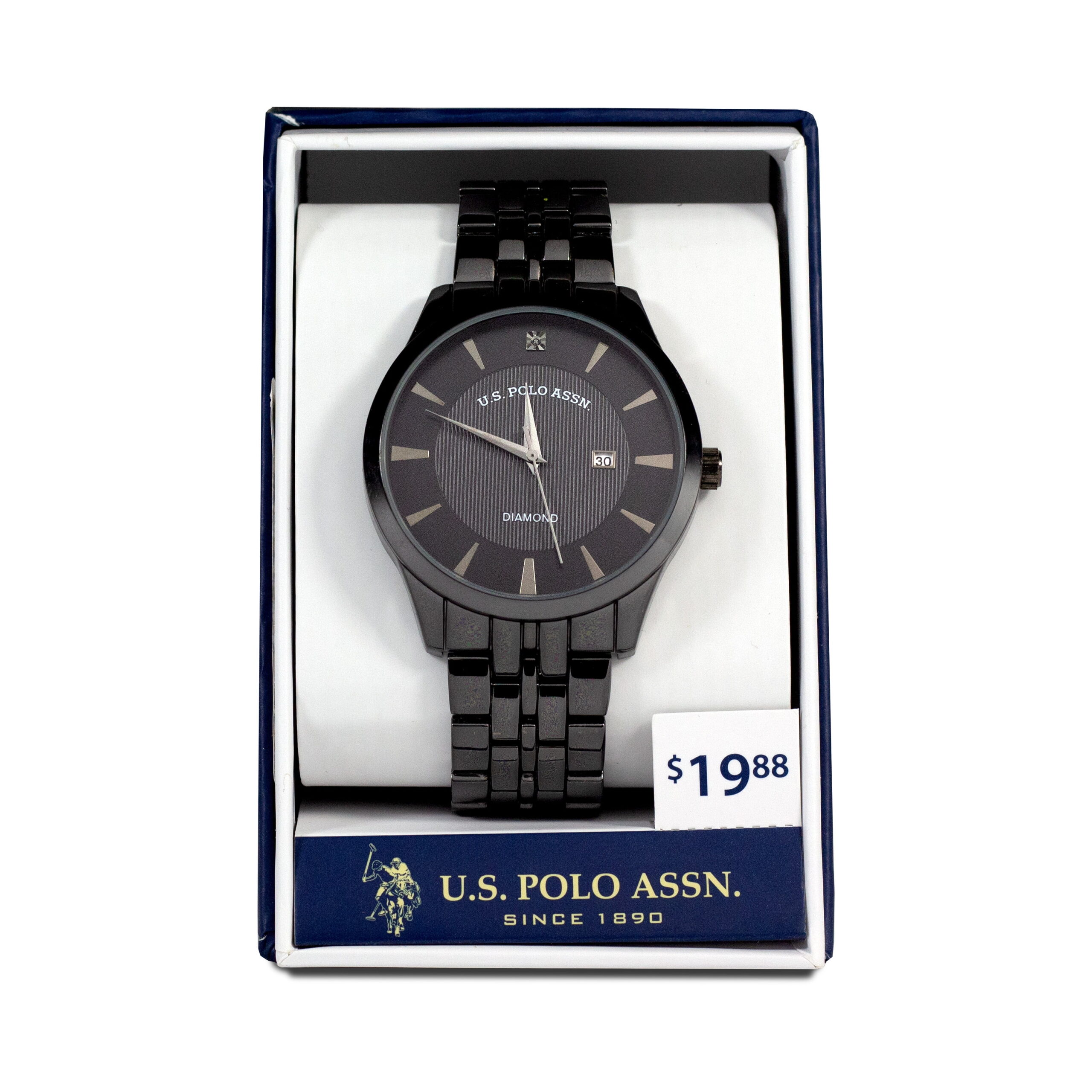 U.S. Polo Assn. Adult Male Analog Bracelet Watch in Gun Metal with Black Diamond (USC8066WM) - Image 4