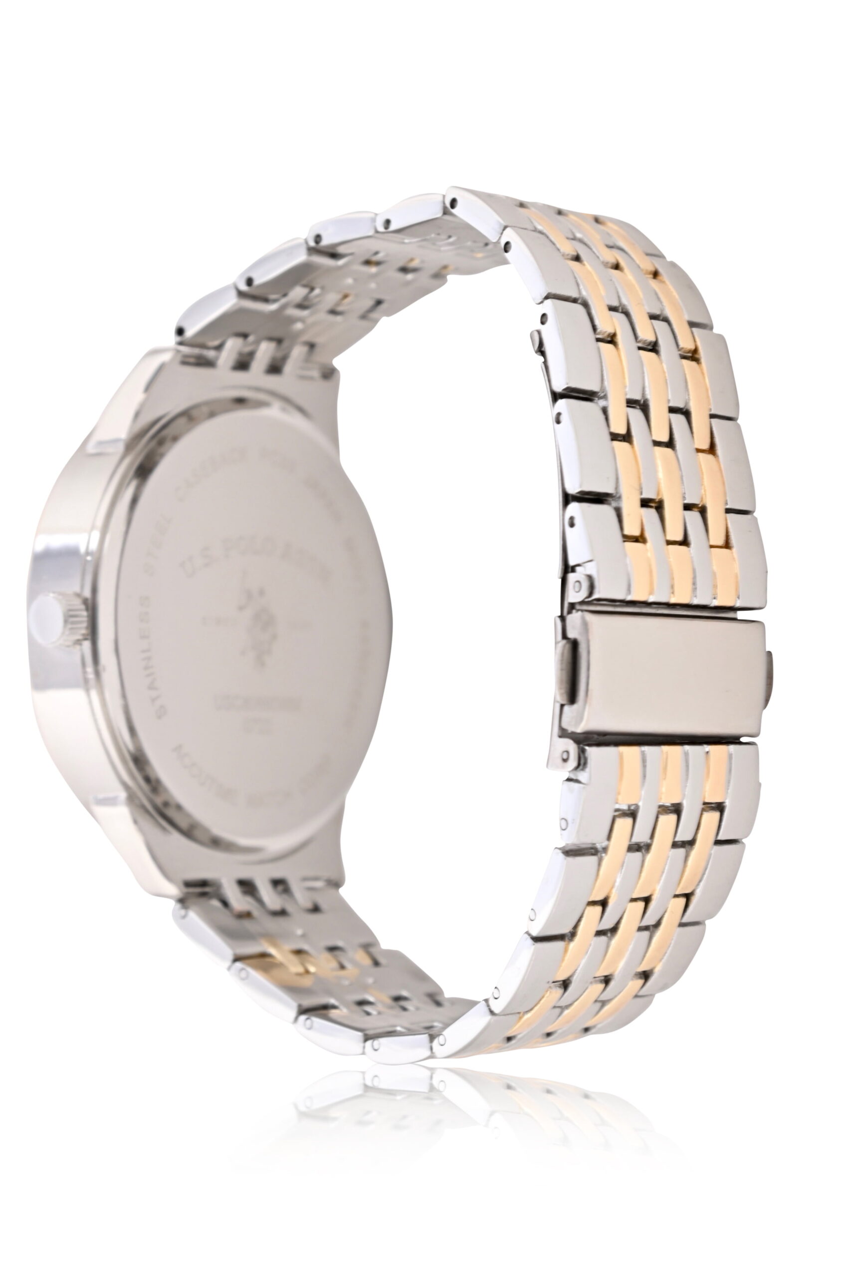 U.S. Polo Assn. Adult Male Analog Watch in Two-tone Silver and Gold with Round Dial in One Size (USC80690WM) - Image 4