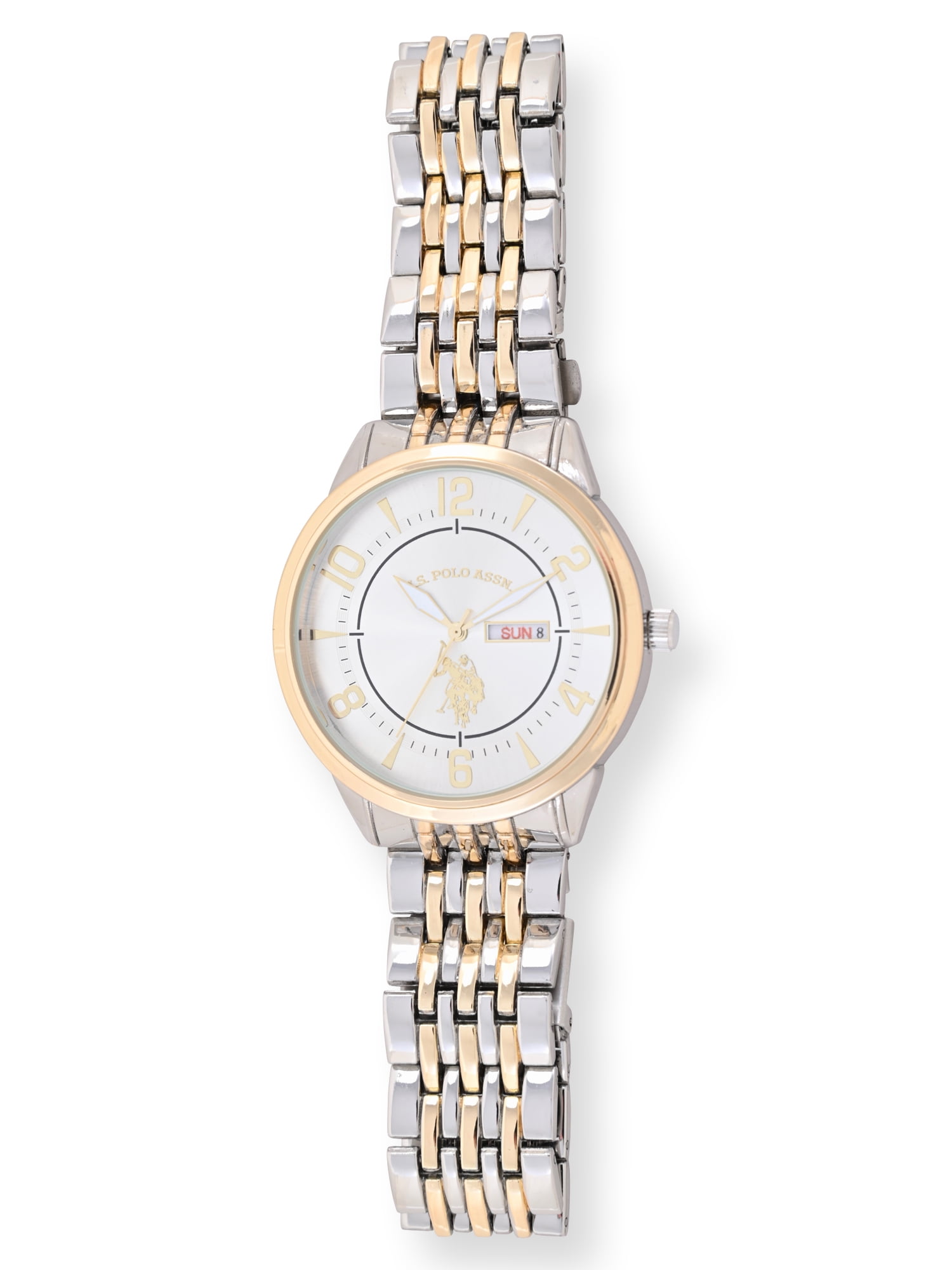 U.S. Polo Assn. Adult Male Analog Watch in Two-tone Silver and Gold with Round Dial in One Size (USC80690WM) - Image 3