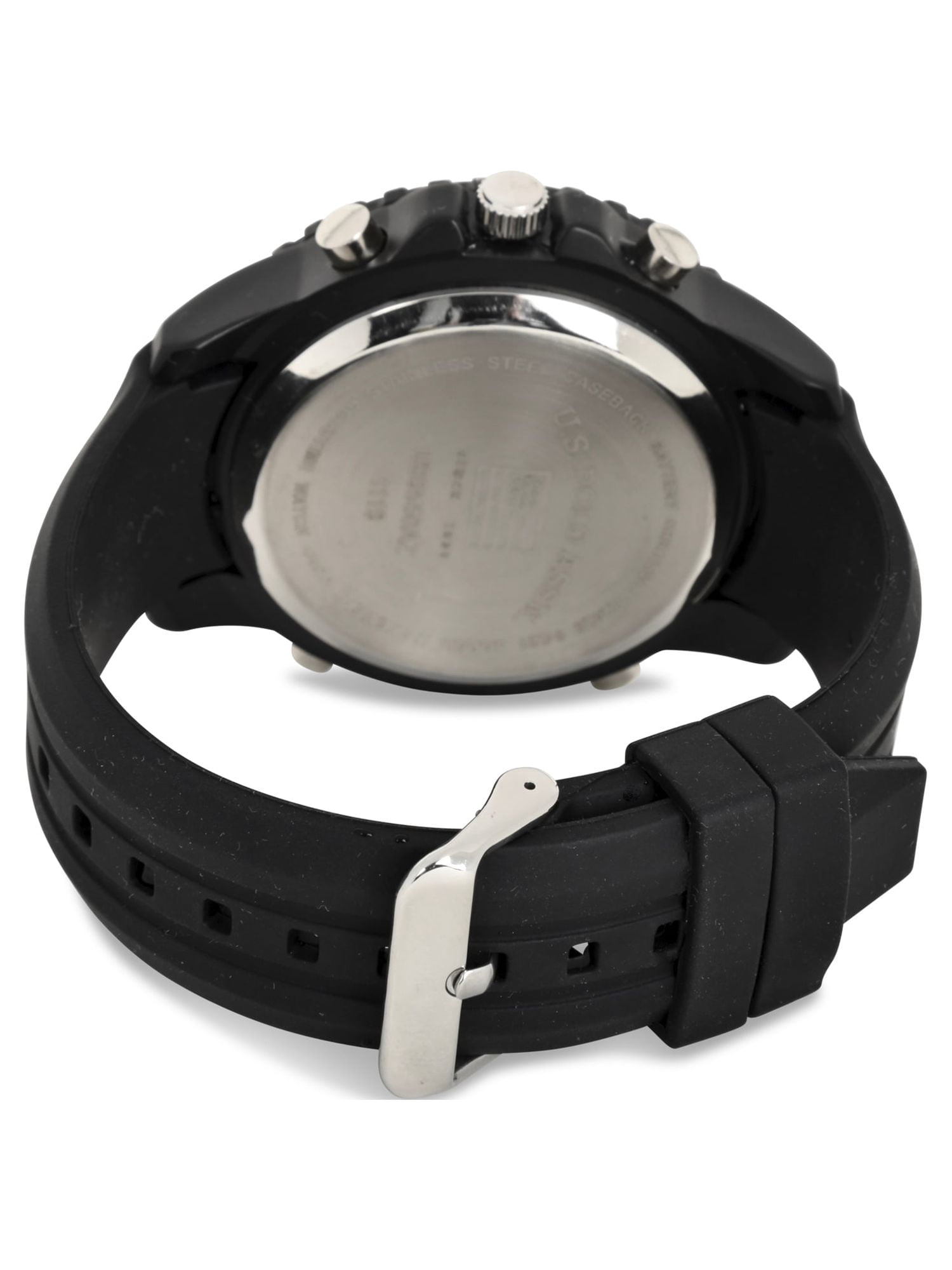 U.S. Polo Assn. Adult Male Analog Watch with Black Rubber Strap (US9766WM) - Image 3