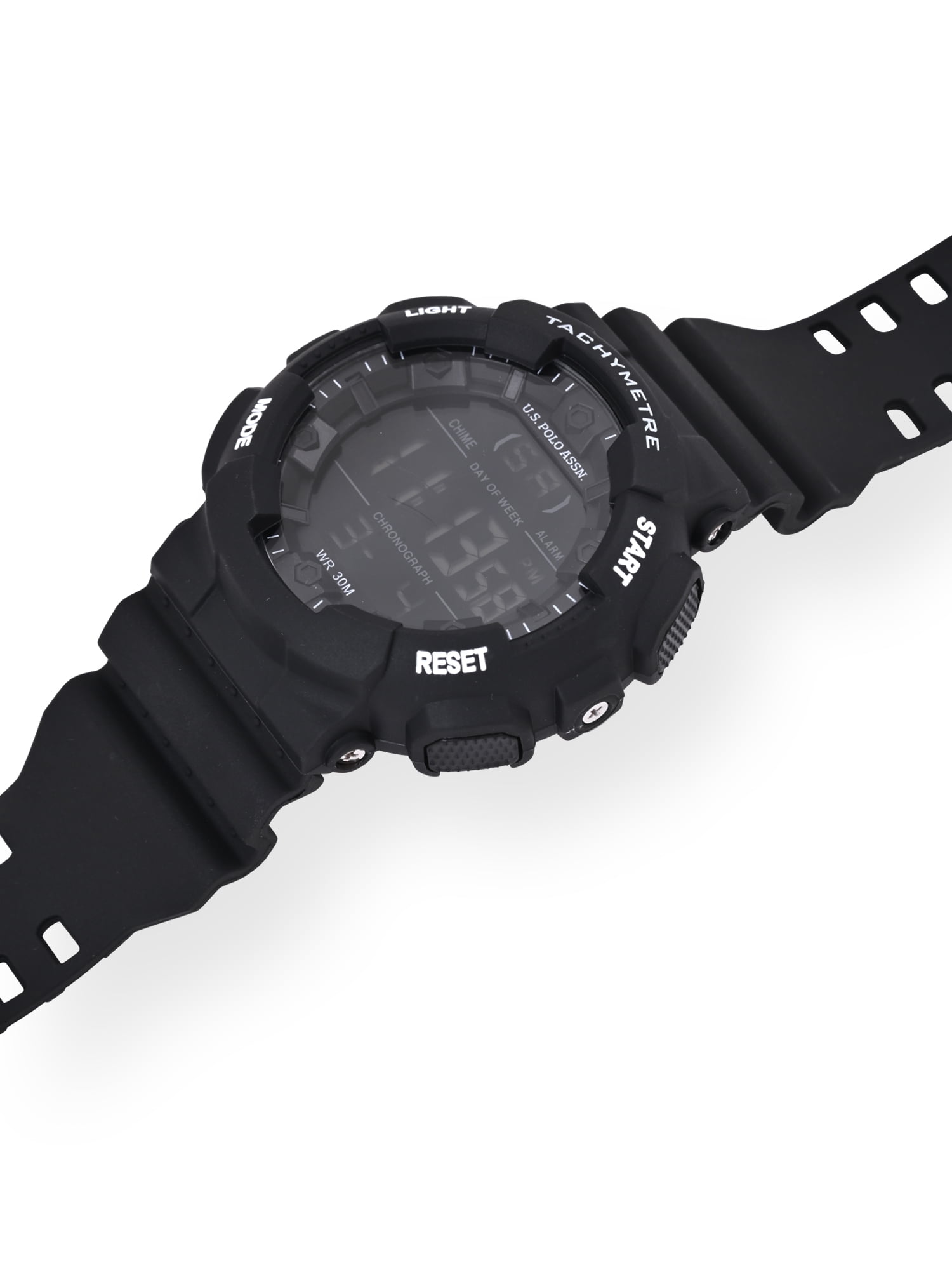 U.S. Polo Assn. Adult Male Black Digital Tachymeter Watch (USC90071WM) - Image 2