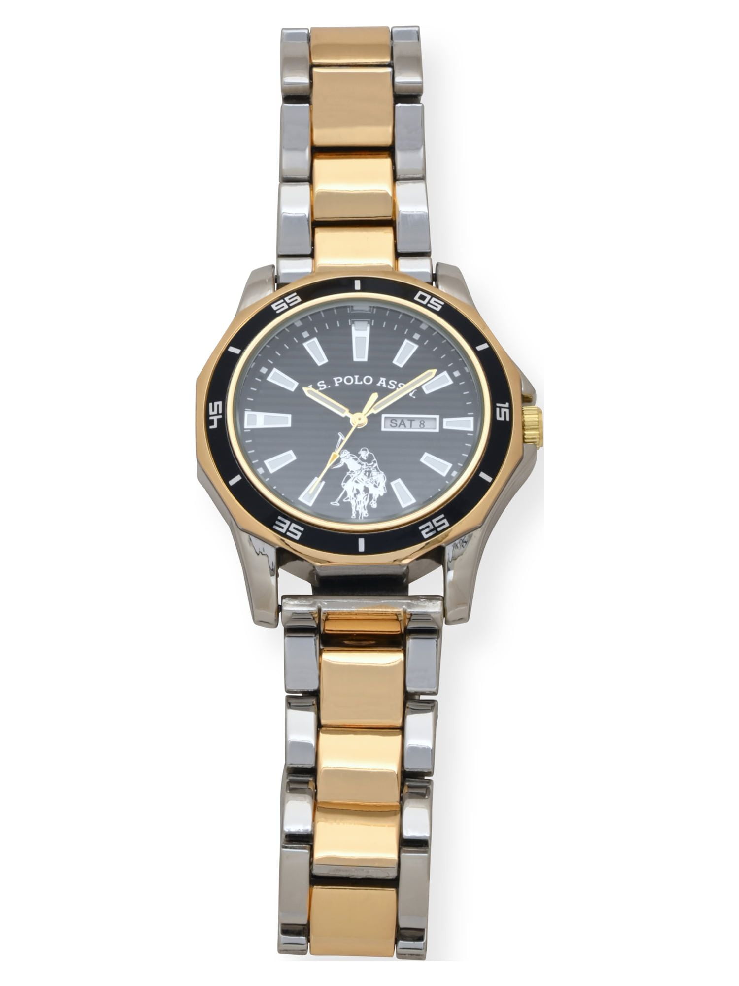 U.S. Polo Assn. Adult Male Classic Watch in Gold and Silver-Tone with Black Dial (USC80474WM) - Image 2