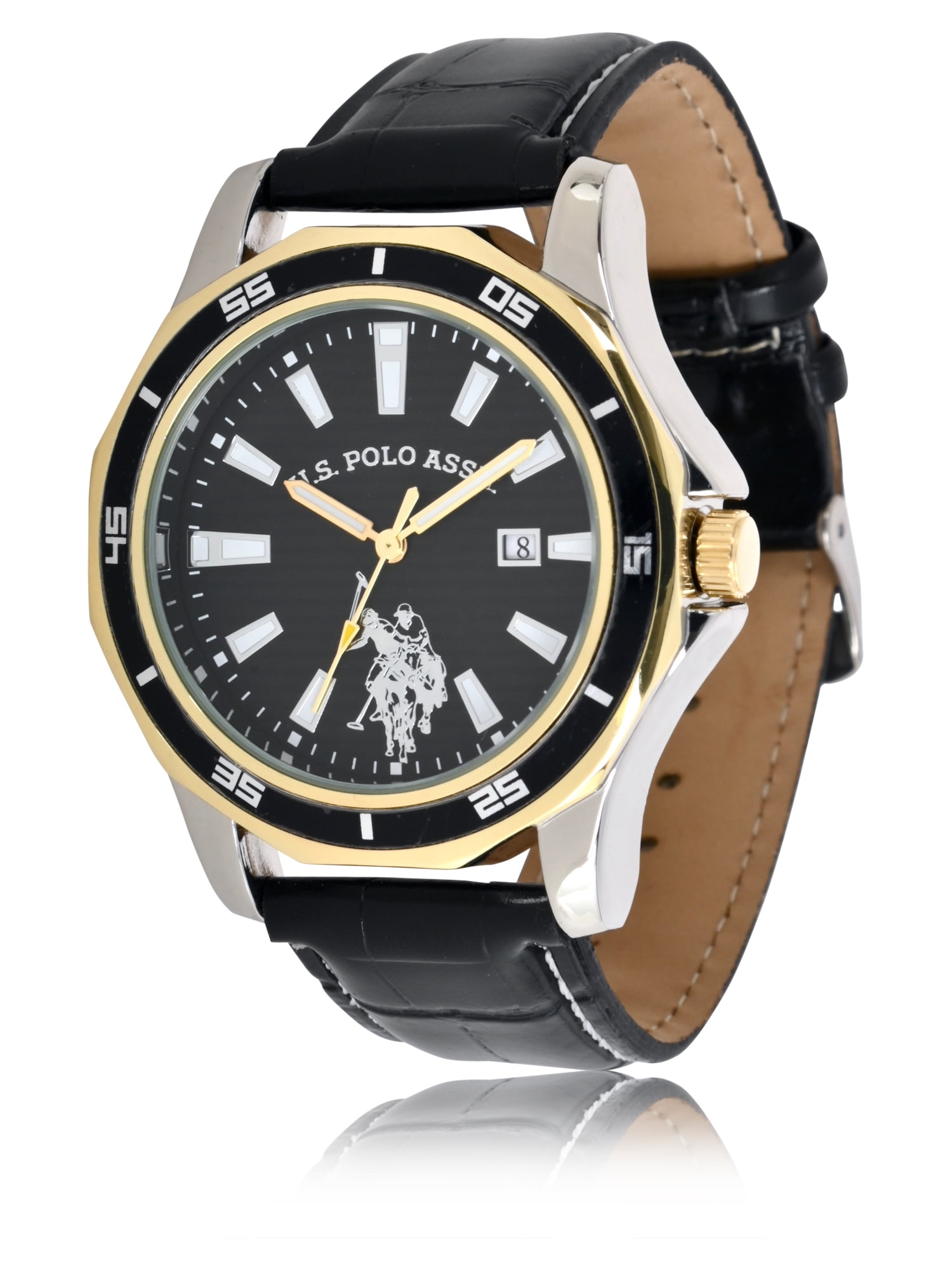 U.S. Polo Assn. Adult Male Vintage Watch with Black and Gold (USC50589WM)