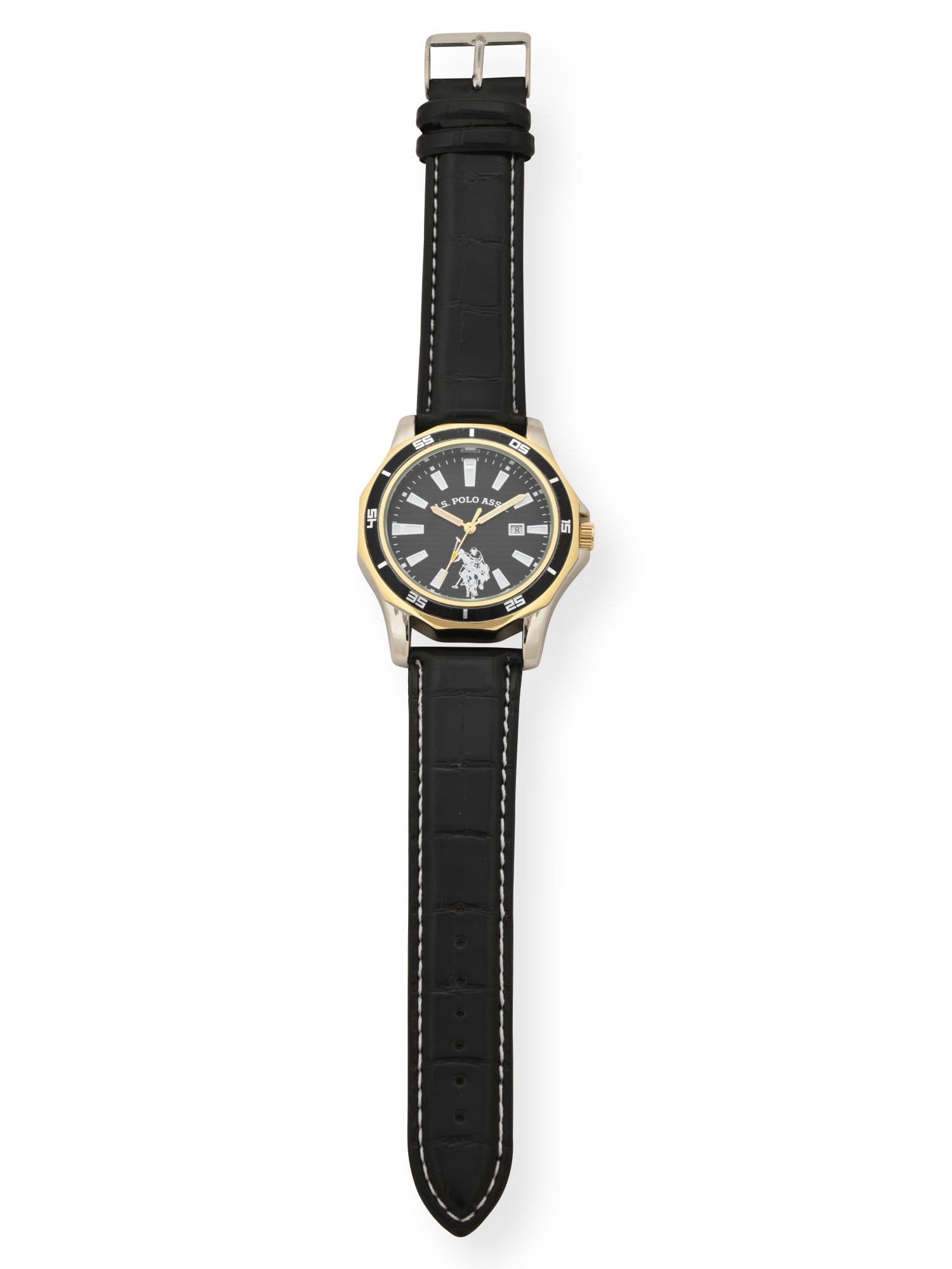 U.S. Polo Assn. Adult Male Vintage Watch with Black and Gold (USC50589WM) - Image 3