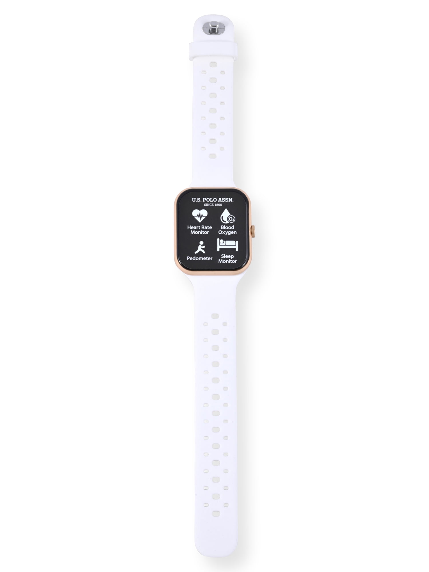 U.S. Polo Assn. Adult Unisex Smart Watch with Silicone Strap in Gold and White (US6140BU) - Image 5
