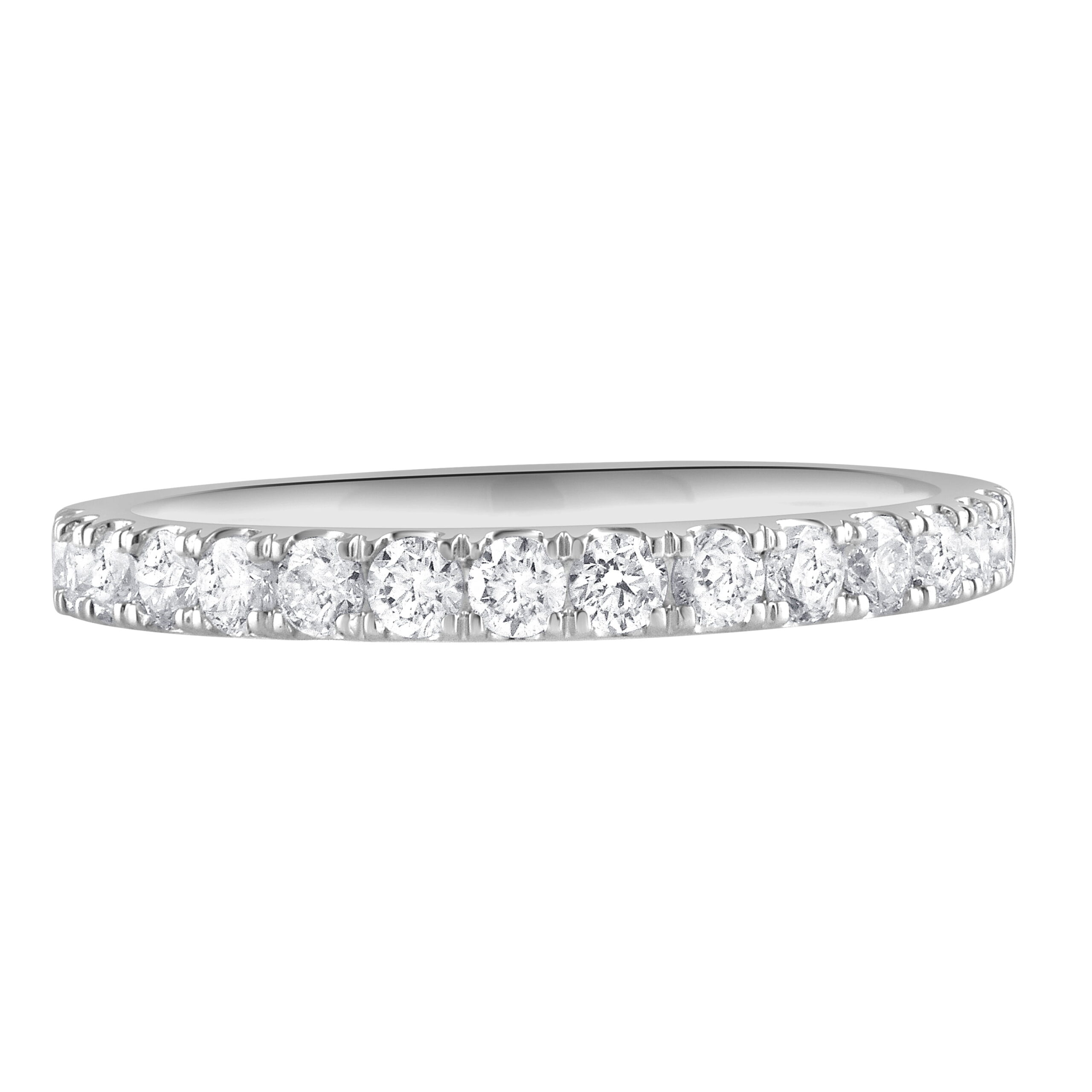 Unique Moments 1/2 Ct Round Lab Grown Diamond Wedding Band in 10K White Gold for Women (J, SI-I1) - Image 2