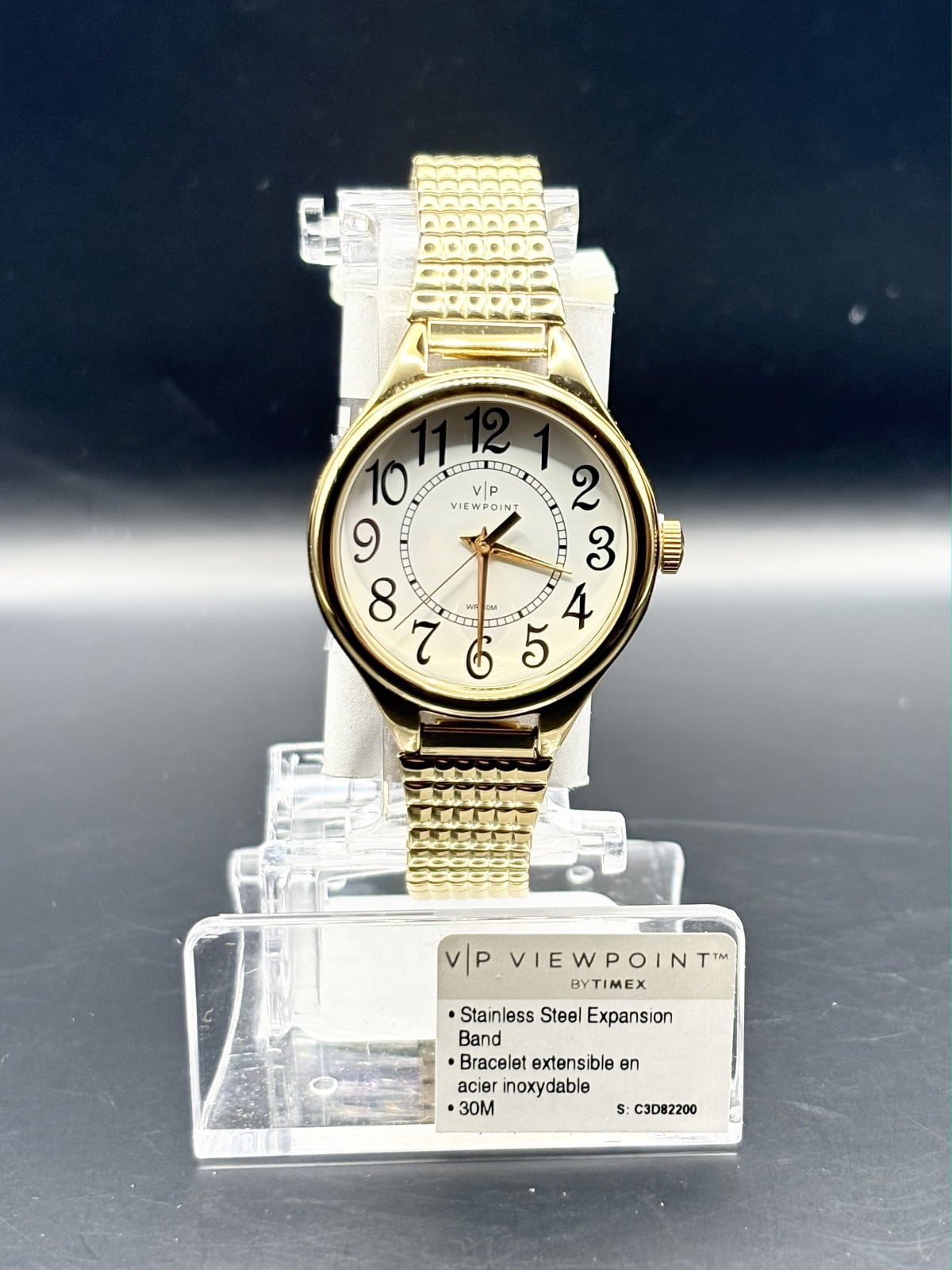 Viewpoint by Timex Women's 30mm White Dial Watch, Gold-Tone Expansion Band - Image 4