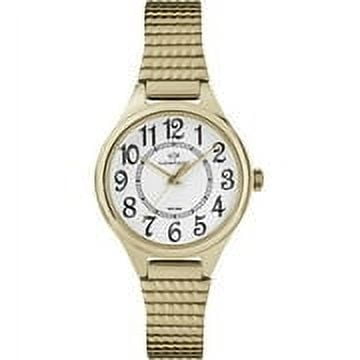 Viewpoint by Timex Women's 30mm White Dial Watch, Gold-Tone Expansion Band - Image 2