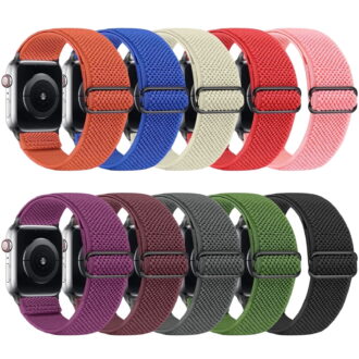 Vodtian 10 pack Elastic Watch Band Compatible with Apple Watch 38mm 40mm 41mm 42mm 44mm 45mm 46mm 49mm for Women Men, Soft Sport Wristbands for iWatch Series 11/10/9/8/7/SE 3/SE 2/Ultra 3/Ultra 2