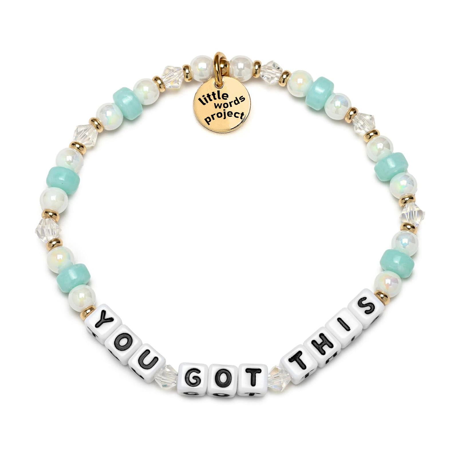 VOLALO Little Words Project You Got This Bracelet, Acrylic & Crystal Beads, Choose Your Size Jewelry Handmade - Image 2