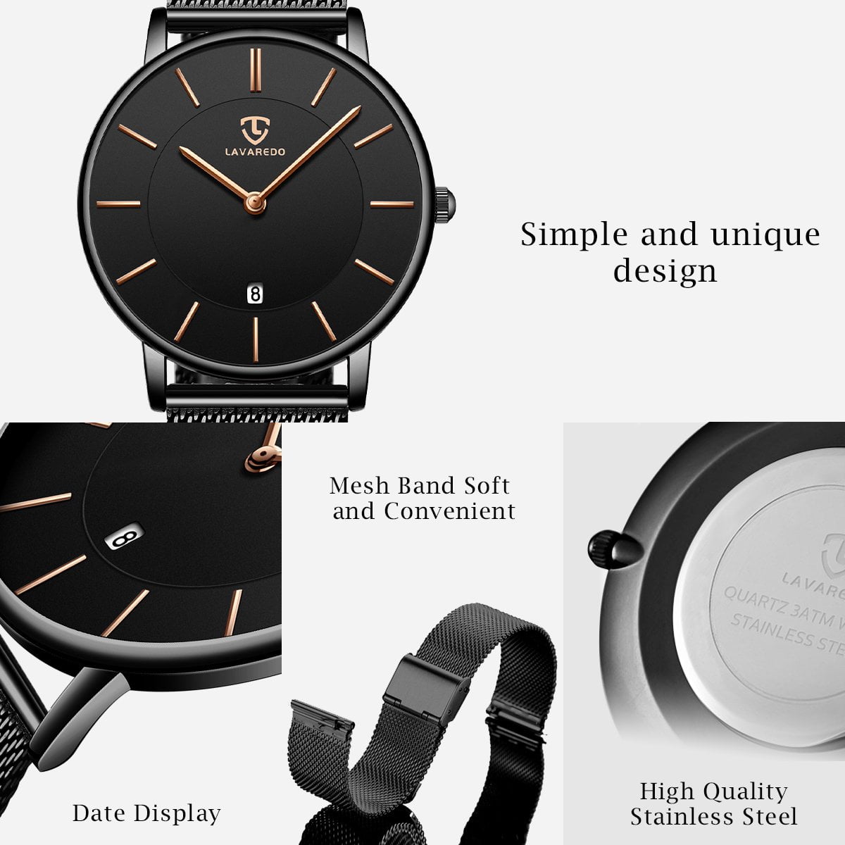 Watches for Man Ultra-Thin Men’s Quartz Watch with Large Minimalist Dial,Date Window,Stainless Steel Band,Gift for Man Father's Day gift - Image 5