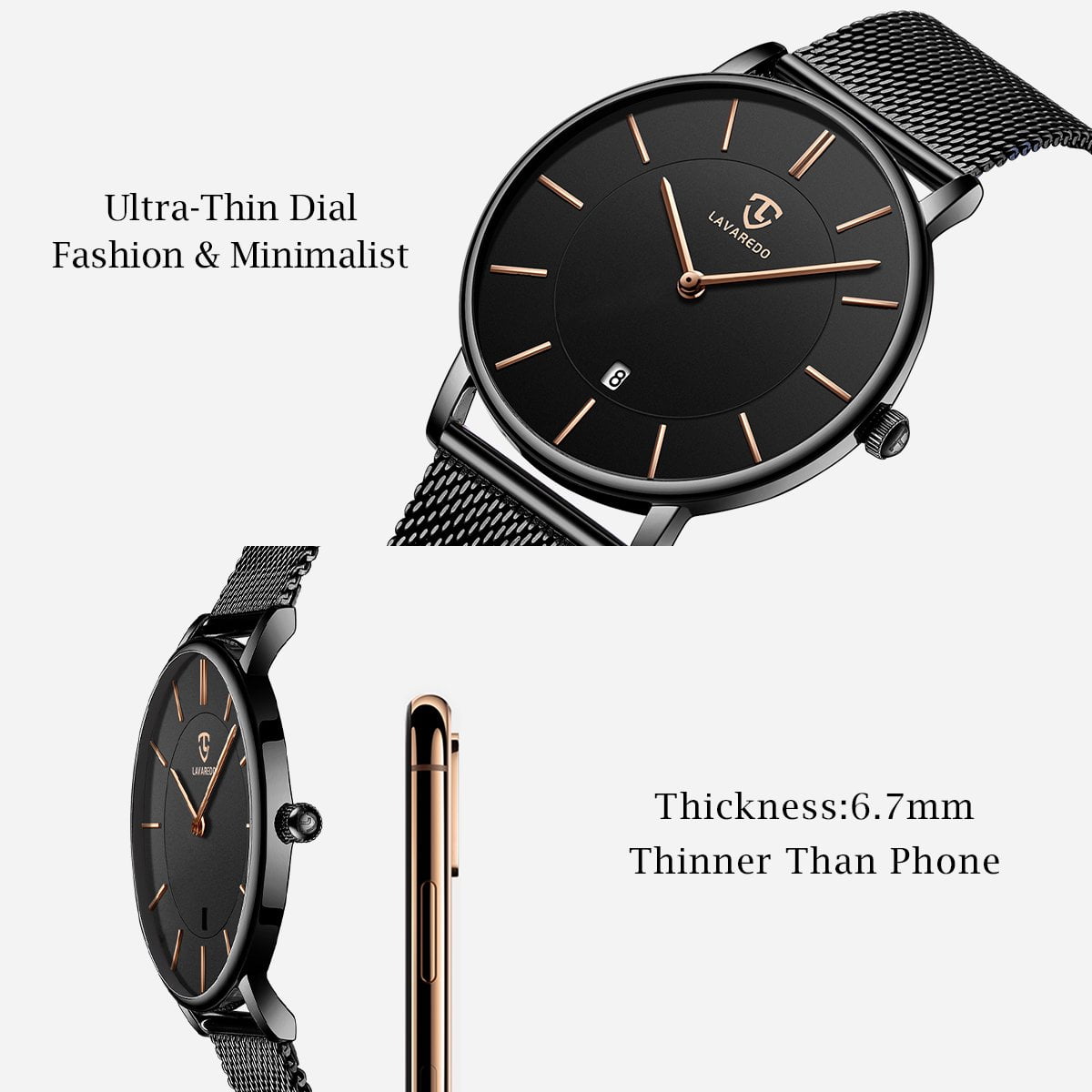 Watches for Man Ultra-Thin Men’s Quartz Watch with Large Minimalist Dial,Date Window,Stainless Steel Band,Gift for Man Father's Day gift - Image 2