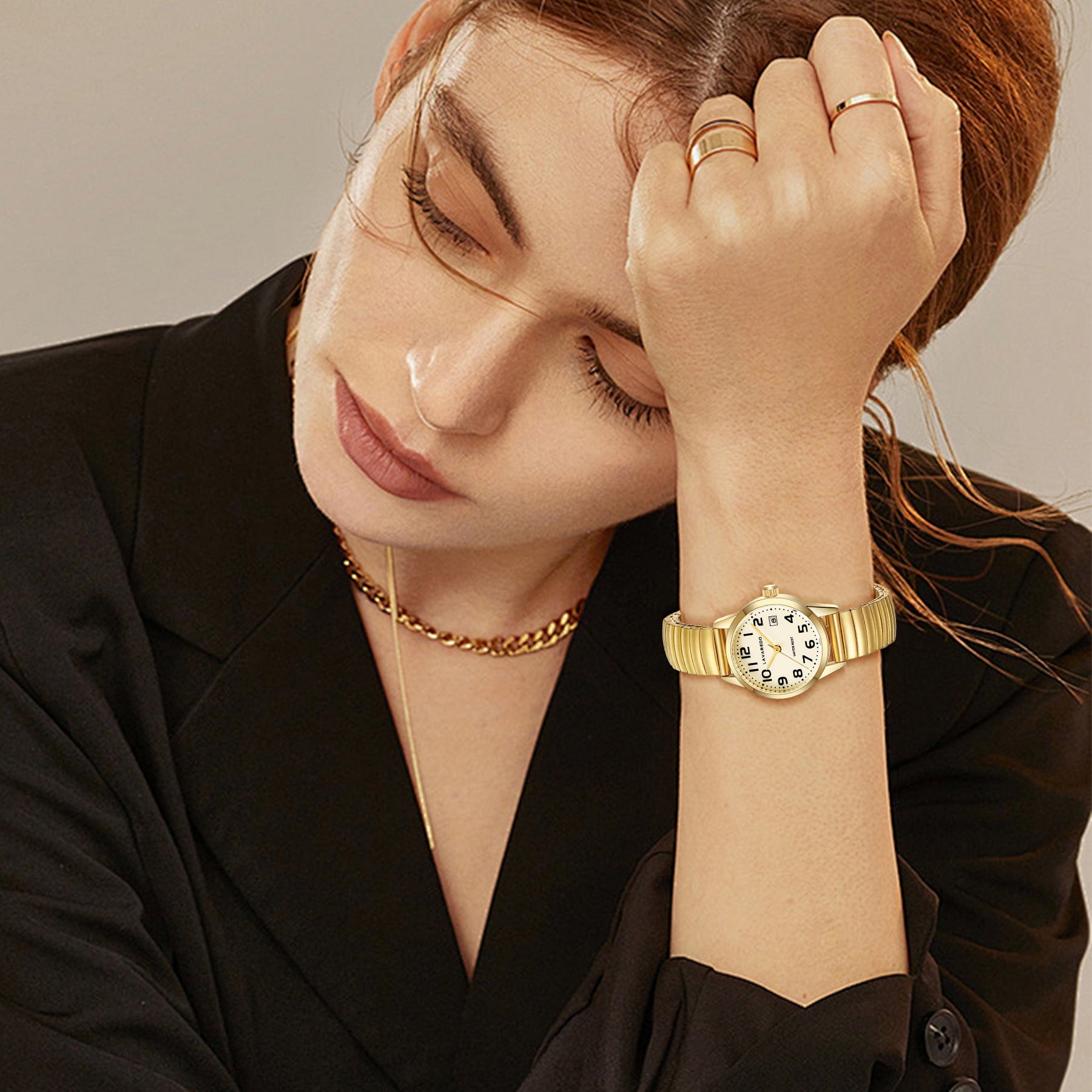 Watches for Women Easy Reader Analog Quartz Ladies Watches with Stainless Steel Expansion Band, Waterproof Watches Gift For Women -M Size - Image 4