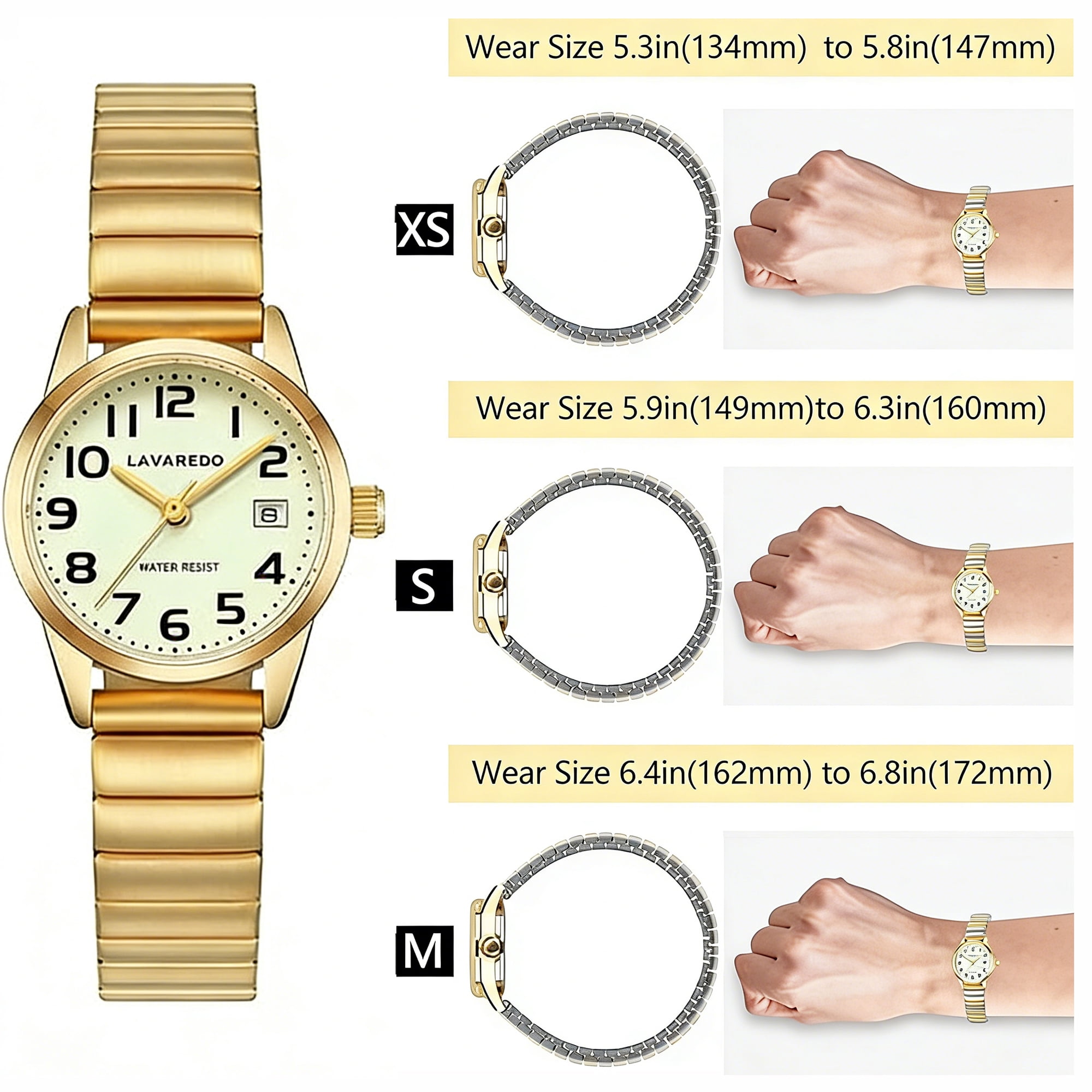 Watches for Women Easy Reader Analog Quartz Ladies Watches with Stainless Steel Expansion Band, Waterproof Watches Gift For Women -M Size - Image 3