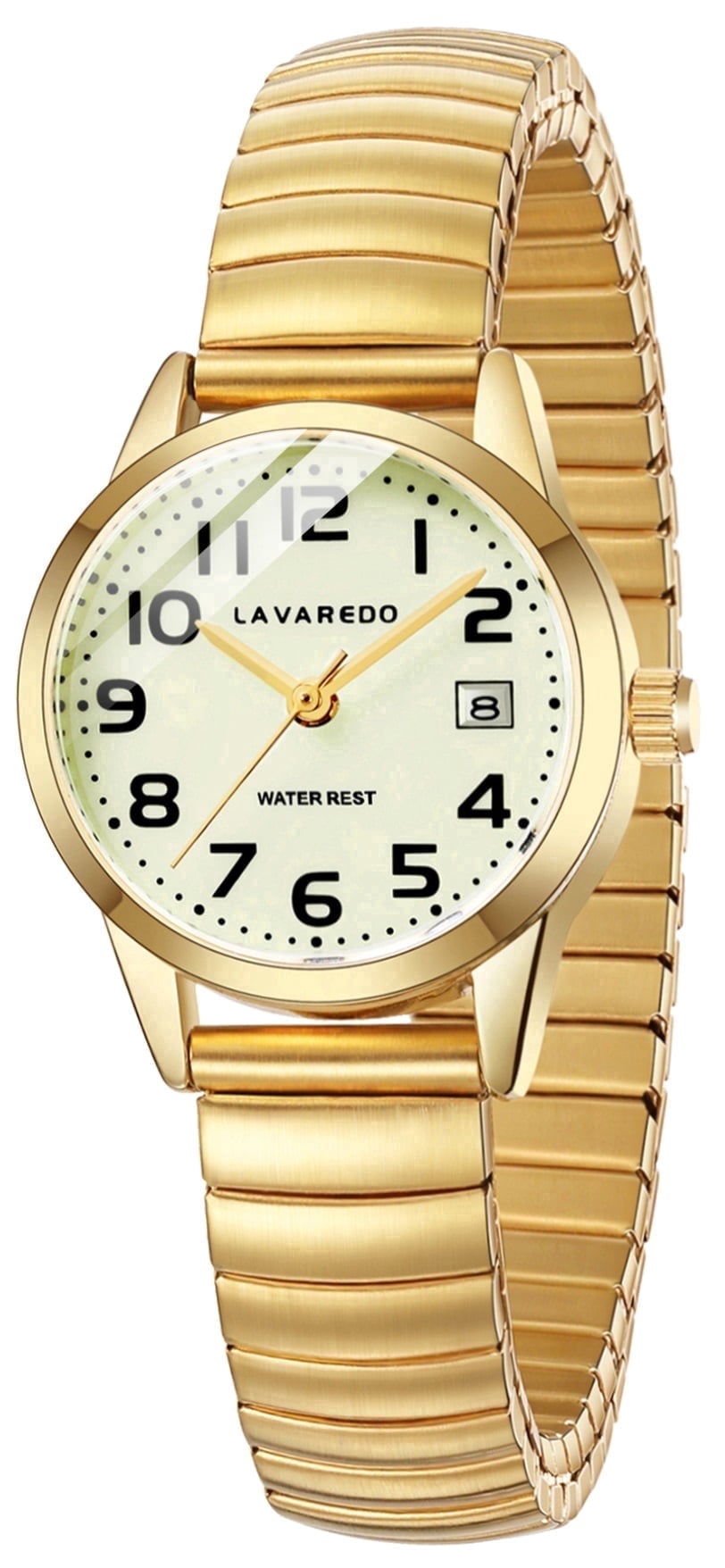 Watches for Women Easy Reader Analog Quartz Ladies Watches with Stainless Steel Expansion Band, Waterproof Watches Gift For Women -M Size