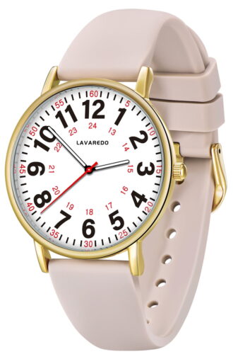 Watches for Women Ultra-Thin Waterproof Nurse Watch with Silicone Band,Military Time Luminous Easy Read Dial Watch Birthday Gift for Women Men
