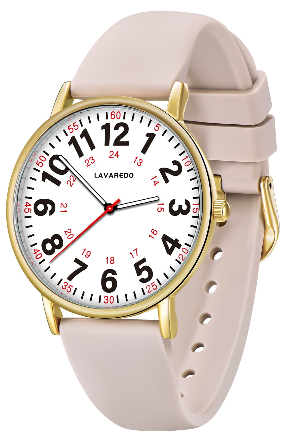 Watches for Women Ultra-Thin Waterproof Nurse Watch with Silicone Band,Military Time Luminous Easy Read Dial Watch Birthday Gift for Women Men