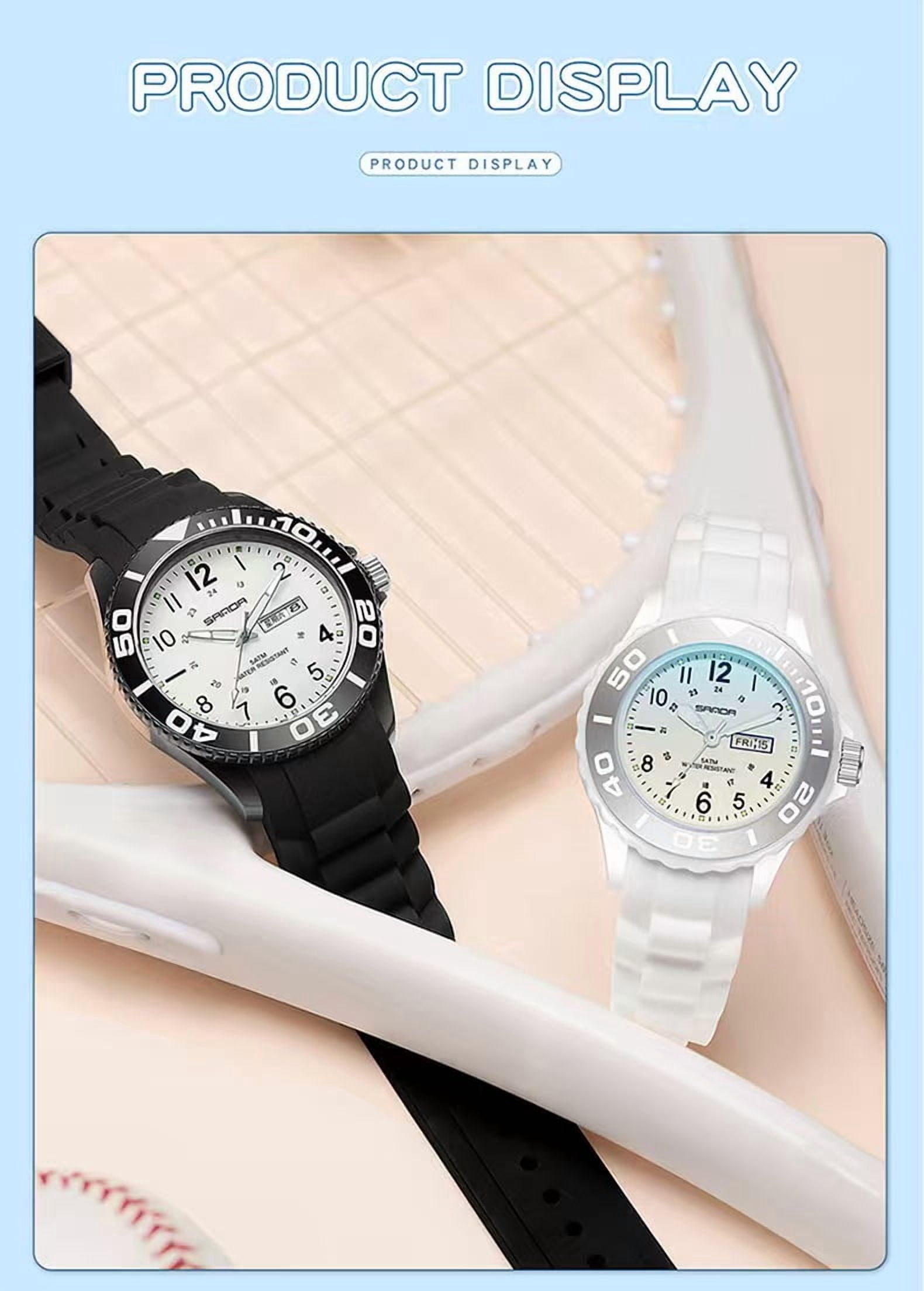 Waterproof Nurse Watch for Medical Professionals,Students, Women Men, Military Time Easy to Read Dial, 24 Hour with Second Hand, Soft and Breathable Silicone Band - Image 2