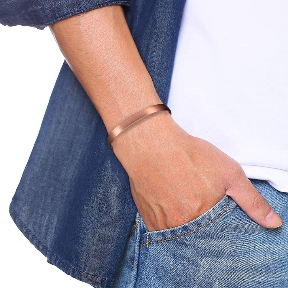 Wollet 99.9% Pure Copper Magnetic Bracelets with 3500 Gauss Magnets, Adjustable Cuff Jewelry, Set of 2 - Image 5