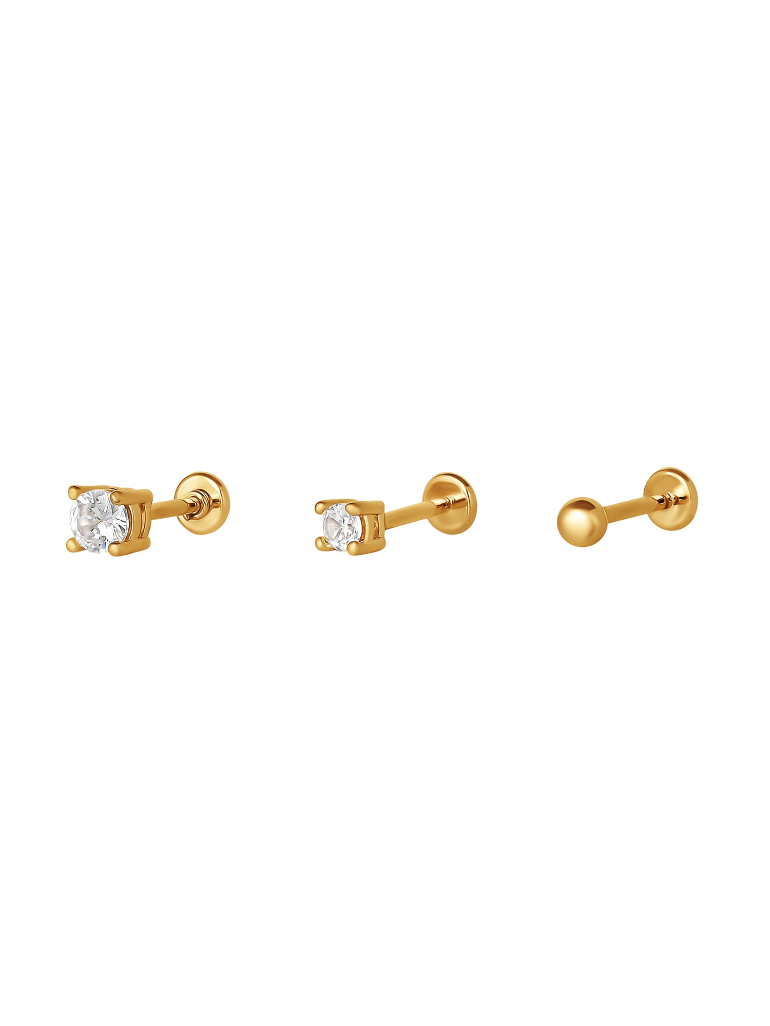 Women's 18G Stainless Steel Cubic Zirconia Cartilage Body Jewelry - Image 3