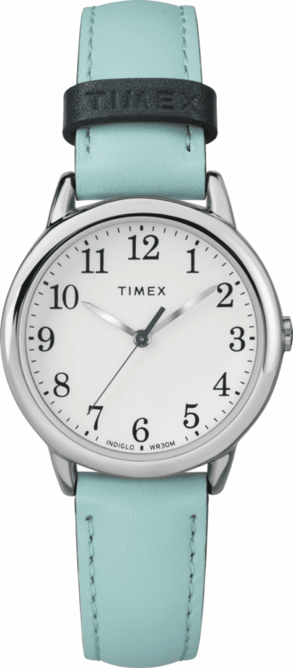 Women's Easy Reader Small Blue/Silver-Tone Watch, Leather Strap