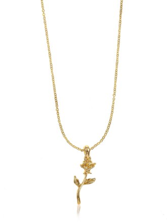 Women's Gold-tone Rose Pendant Necklace, 1 Piece