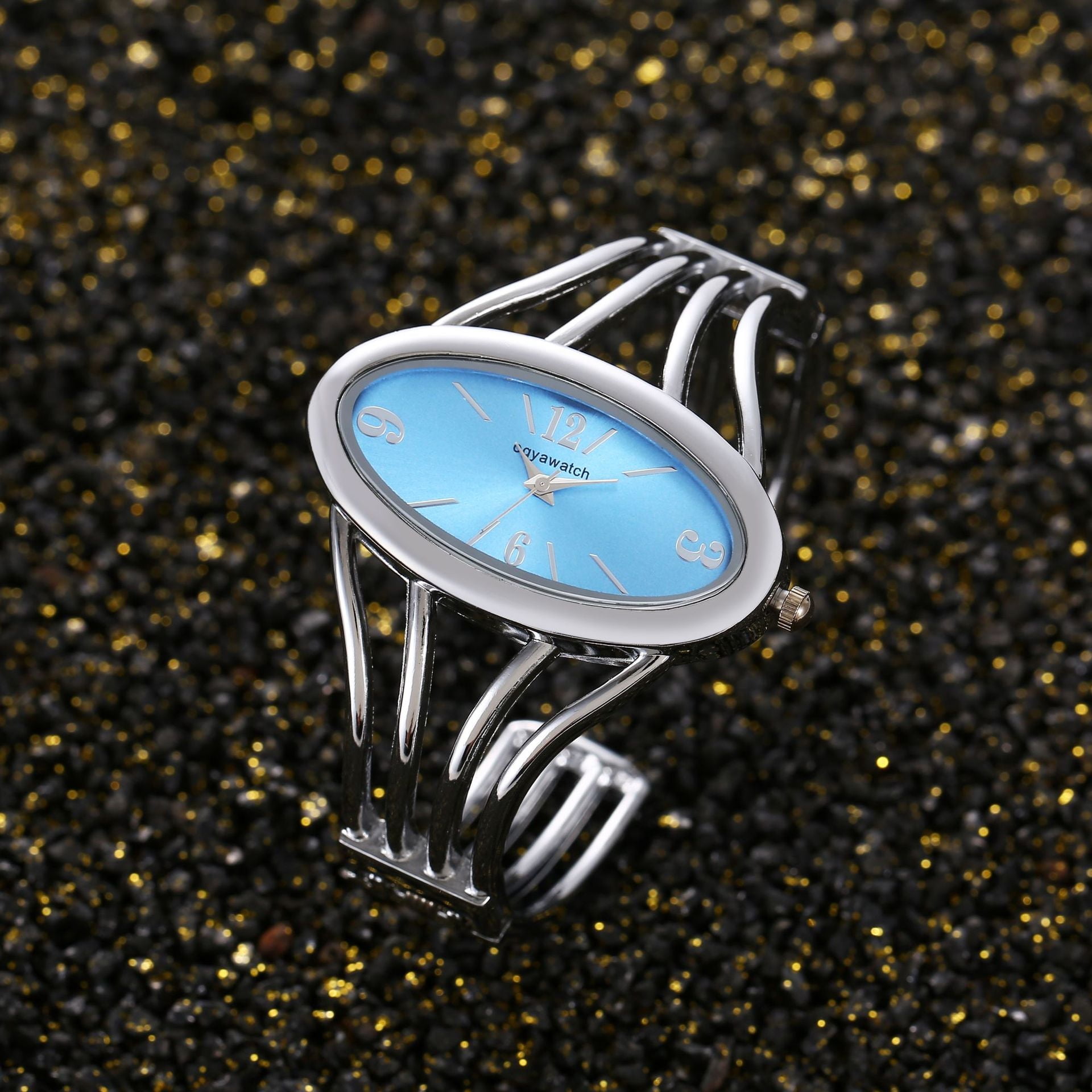 Women’s Oval Dial Bracelet Watch, Fashion Alloy Bangle Wristwatch for Women in Gold & Silver Colors, Elegant Casual Quartz Cuff Watch, Stylish Oval Face Ladies Watch for Daily Wear, Gifts & Parties