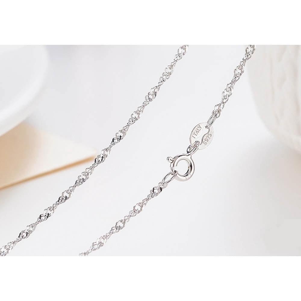Women’s Thin Box Chain Necklace, 1mm Sturdy Italian Style Silver Tone Chain, 45cm Minimalist Daily Fashion Jewelry