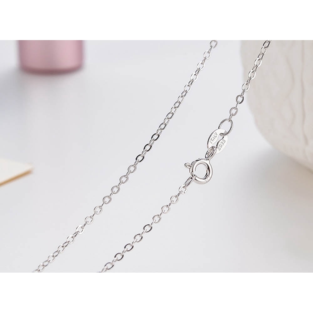 Women’s Thin Box Chain Necklace, 1mm Sturdy Italian Style Silver Tone Chain, 45cm Minimalist Daily Fashion Jewelry - Image 3