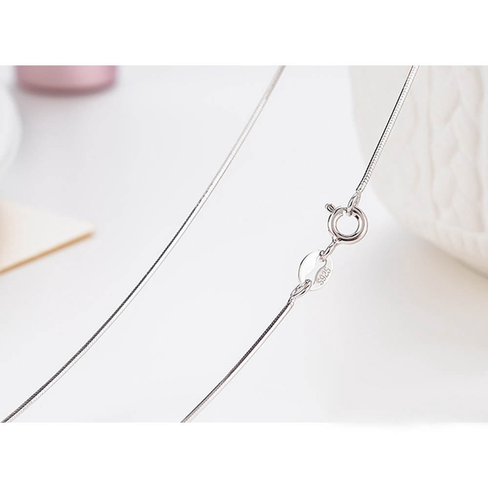 Women’s Thin Box Chain Necklace, 1mm Sturdy Italian Style Silver Tone Chain, 45cm Minimalist Daily Fashion Jewelry - Image 5