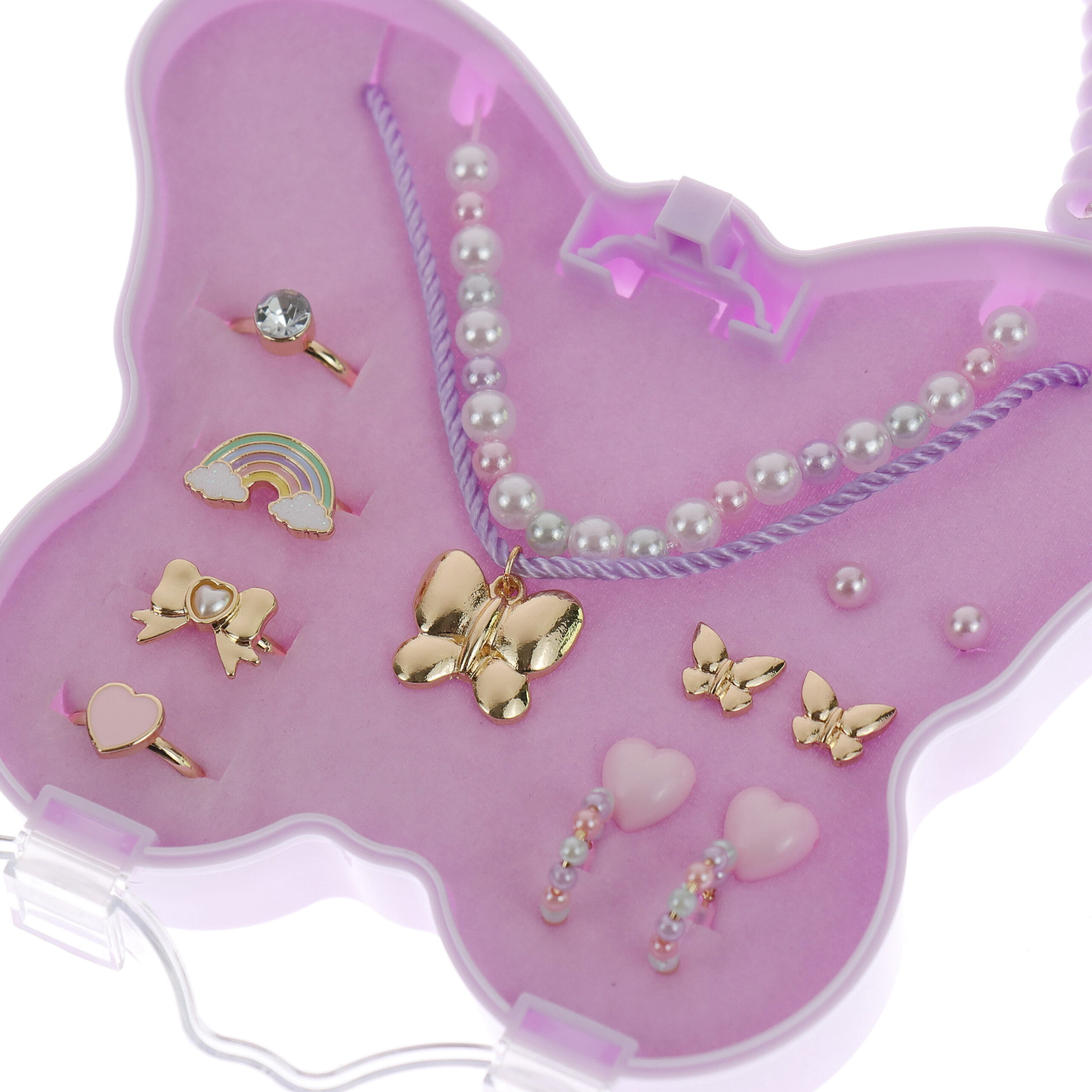Wonder Nation 10 Pack Jewelry Set in Butterfly Box with Necklaces, Earrings, and Rings (Girl's) - Image 3
