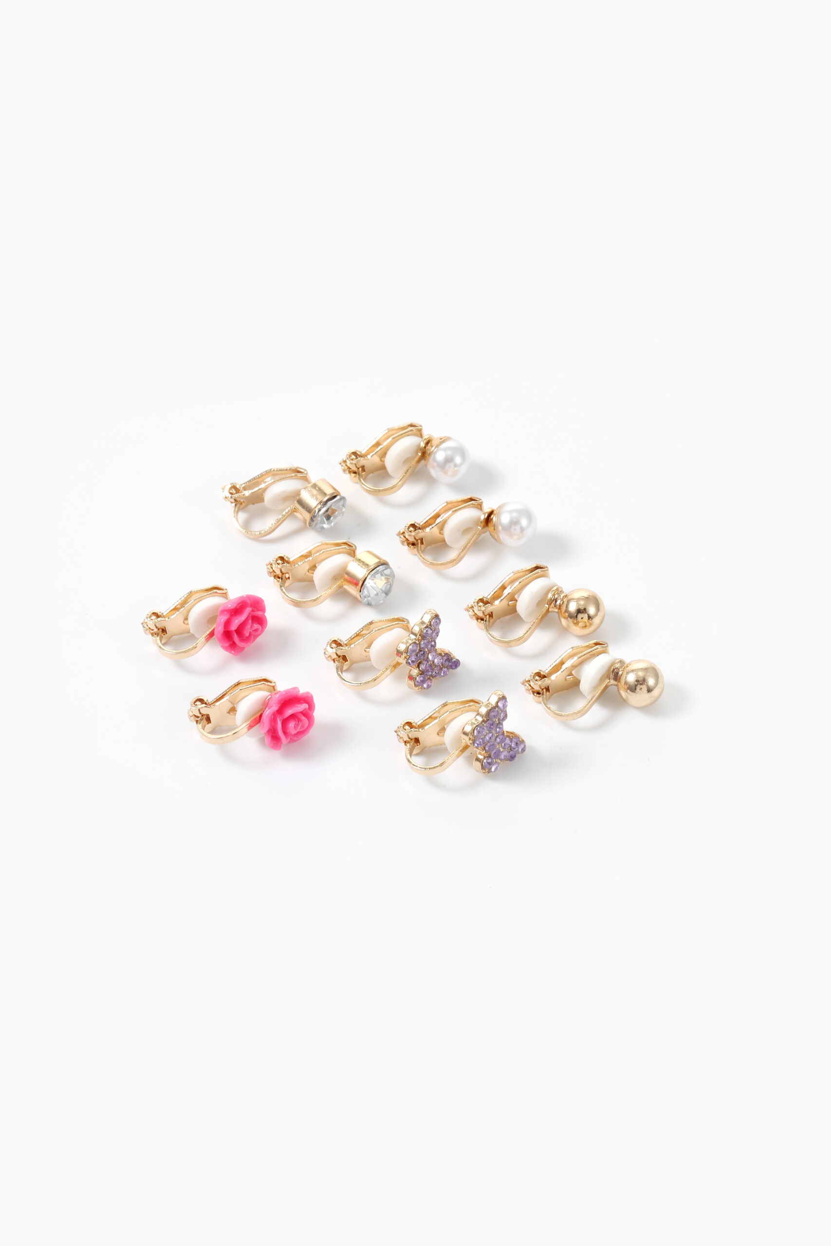Wonder Nation Goldtone Clip-on Earrings, Girls, 5 Pairs - Image 2