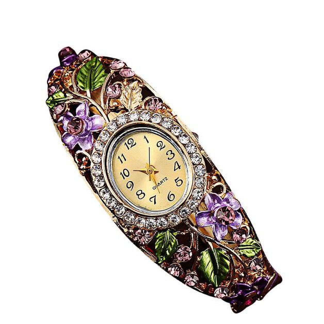Yaman Watch for Women Women Bangle Flower Bracelet Quartz Watch Wristwatch PP other - Image 2