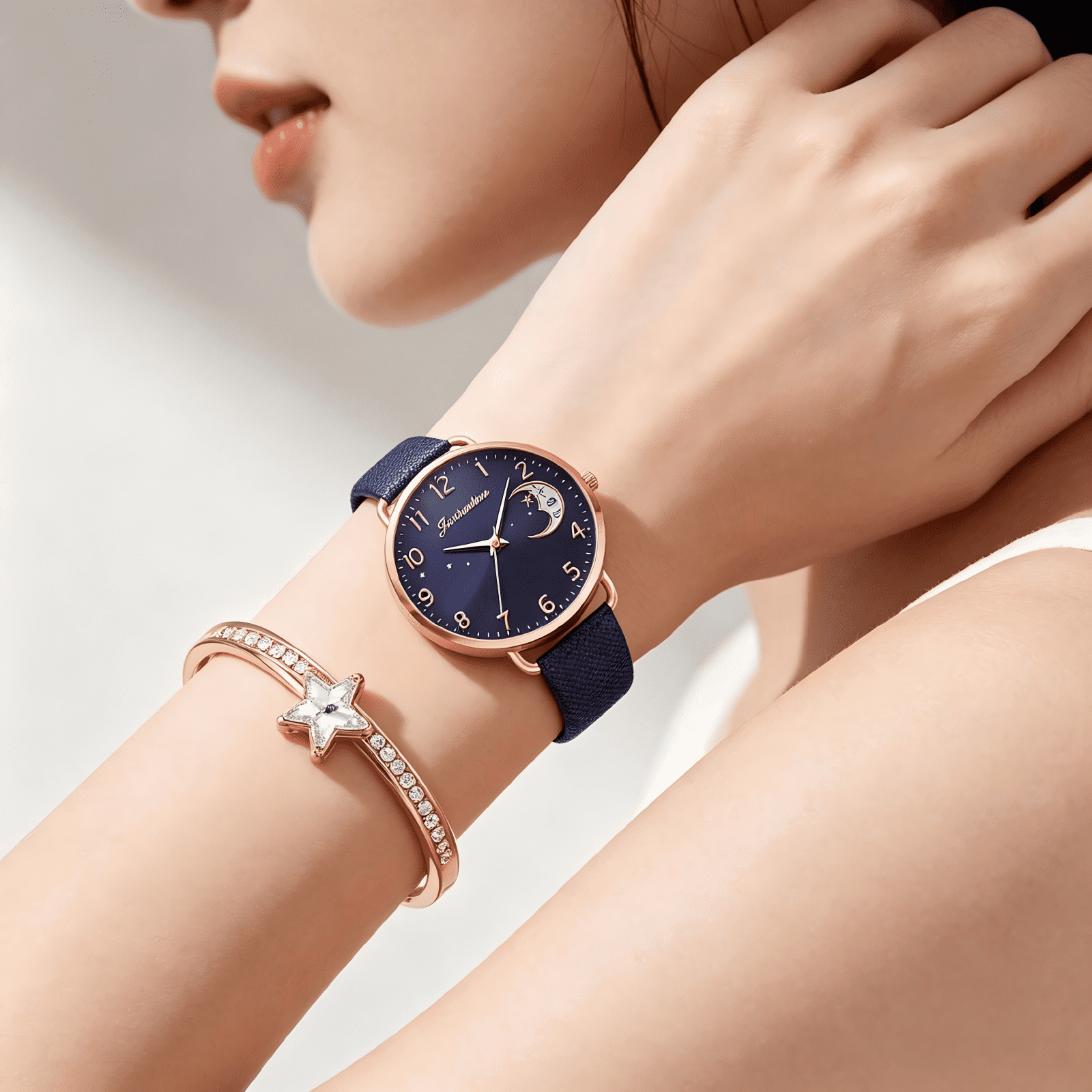 YATLTE Leather Women Watches, Ladies Dress Analog Quartz Date Classic Luminous Leather Strap Waterproof Female Wrist Watch - Image 3