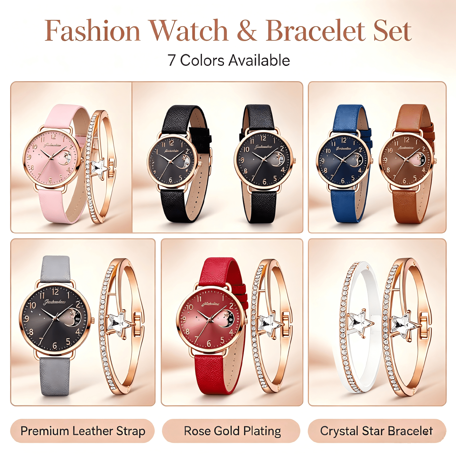 YATLTE Leather Women Watches, Ladies Dress Analog Quartz Date Classic Luminous Leather Strap Waterproof Female Wrist Watch - Image 2