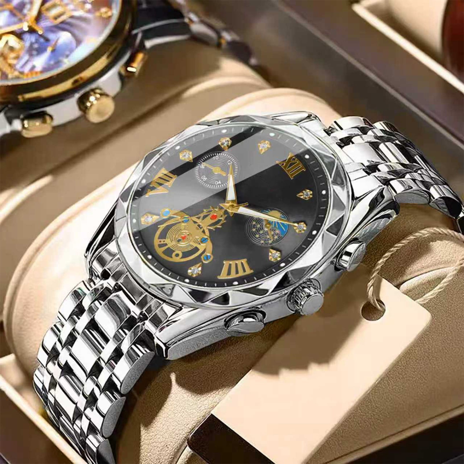 Yatlte Watch Men Luxury Watches for Men, Big Face Stainless Steel Business Dress Analog Quartz Watch with Day Waterproof, Mens Wrist Watch - Image 2