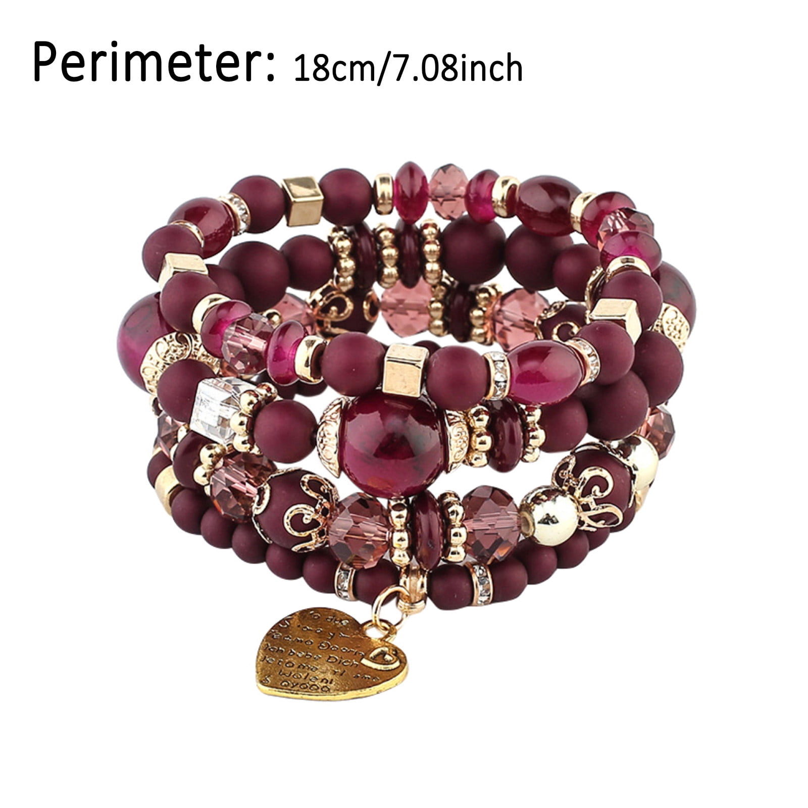 Yuehao Bracelets for Women, Gifts for Women, Stackable Bead Bracelets Ladies Mens Stretch Multilayer Bracelet Set Multicolor Jewelry - Image 3